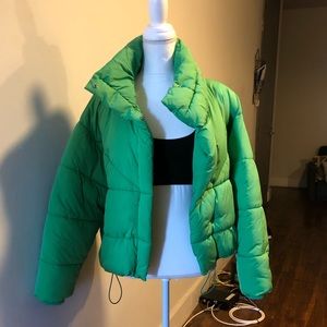 TOPSHOP green Puffer Coat